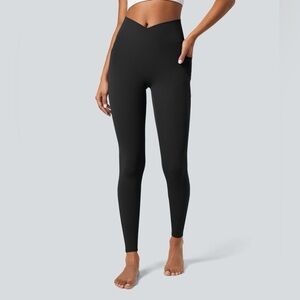NWT Halara Softlyzero™ Crossover Pocket Plain Leggings-UPF50+